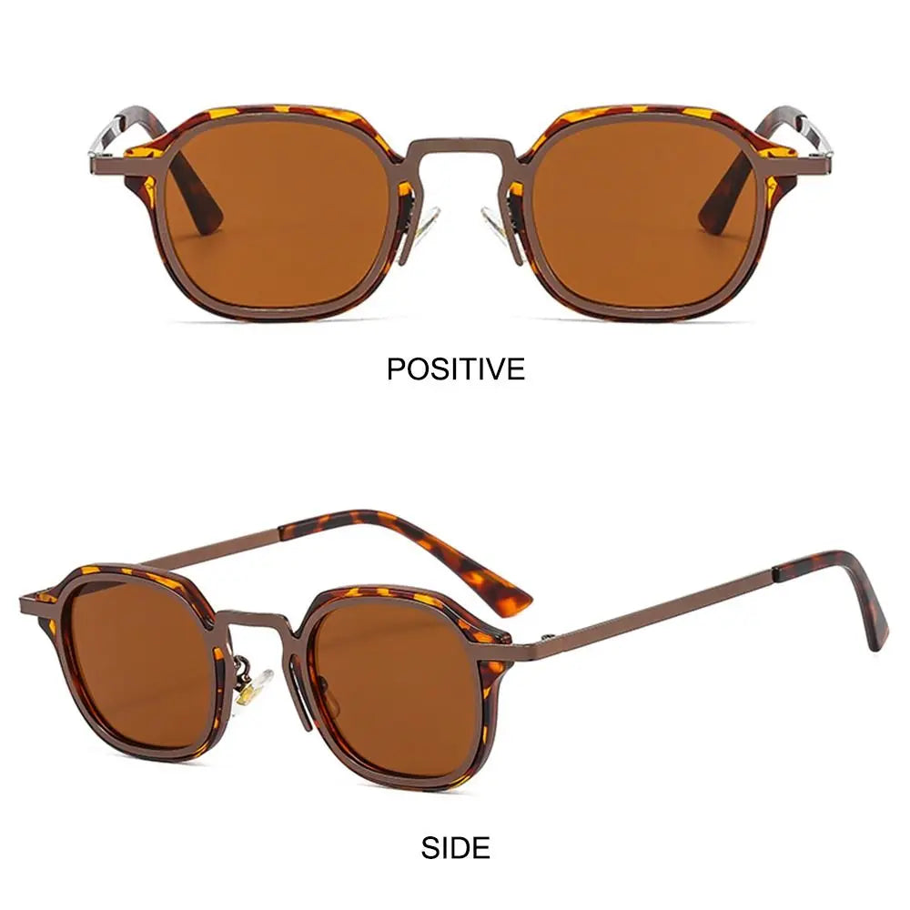 Punk Shades Vintage Trendy Driving Sun Glasses UV400 Protection Small Square Sunglasses for Women & Men