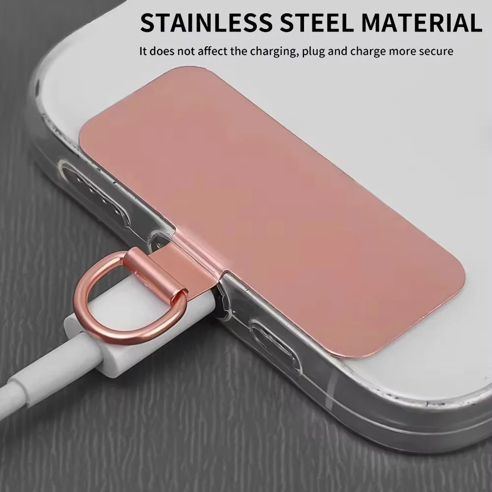 1/4pcs Universal Metal Phone Lanyard Gasket Patch Durable Ultra Thin Mobile Phone Sling Rope Card Clip Strap Hang Cord Tab