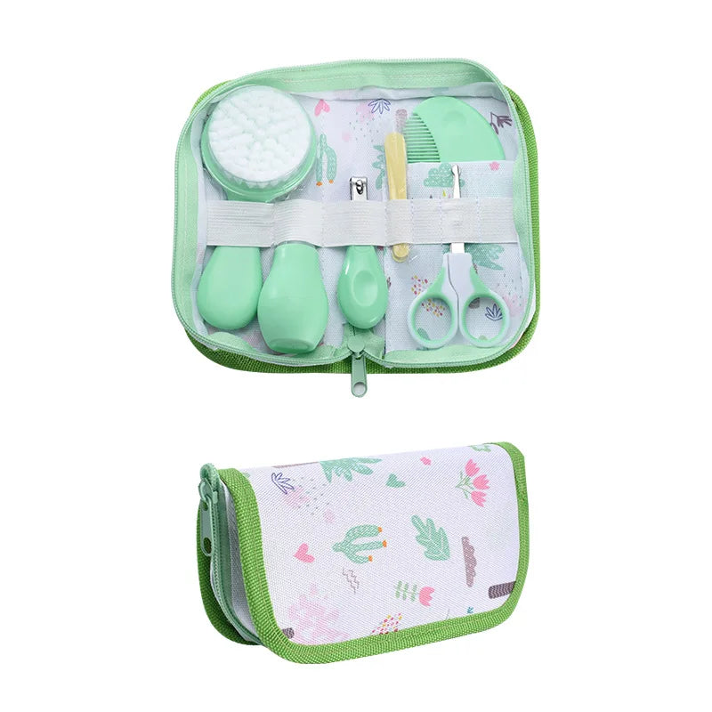 6Pcs/set Baby Care Kit Nasal Aspirator Nail Clipper Sharpener Daily Cleaning Supplies Care Head Brush Comb Scissors Tool Package