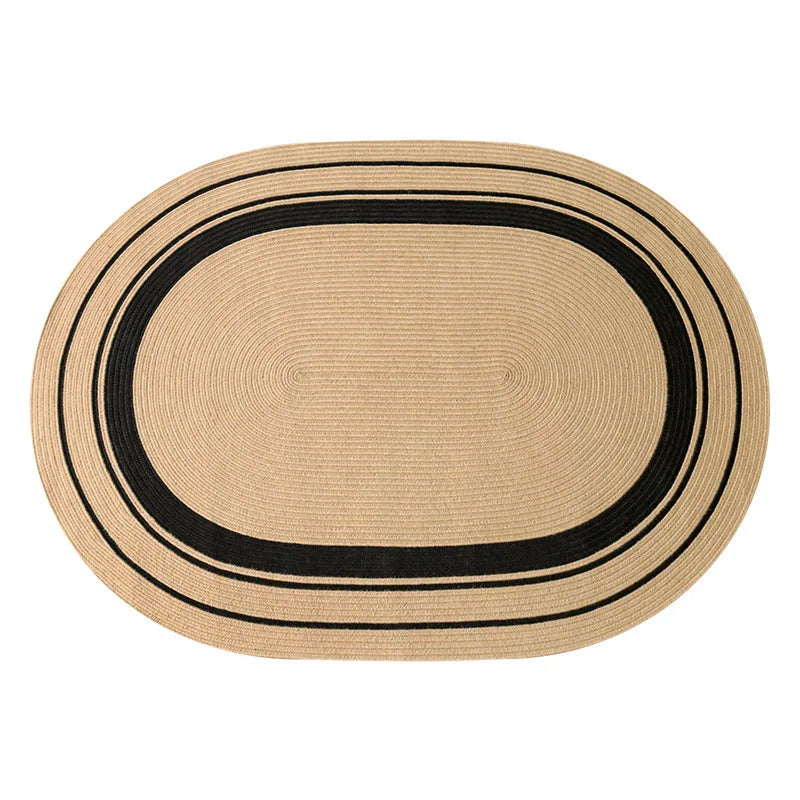 Living Room Carpet Home Decoration Natural Jute Hand Woven Bedroom Rug Fashion Minimalism Wear-resistant Durable Breathable Mat