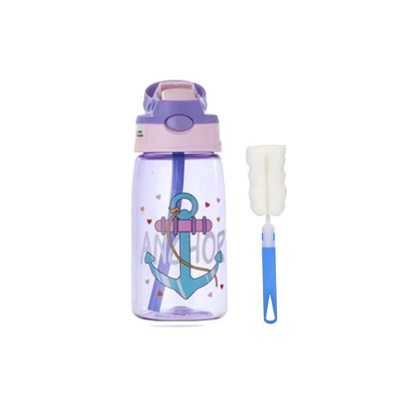 480Ml Kids Sippy Cup Water Bottles Creative Cartoon Feeding Cups With Straws And Lids Spill Proof Portable Toddlers Drinkware - AIAZ