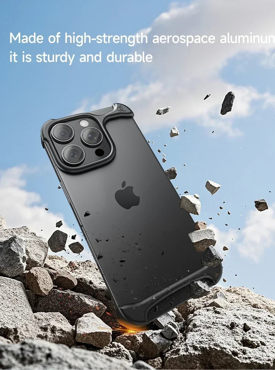 Ultra Minimalist High-end Lightweight Phone Cover Aluminum Metal for IPhone 14/15/16/17 Pro Max Bumper Phone Case
