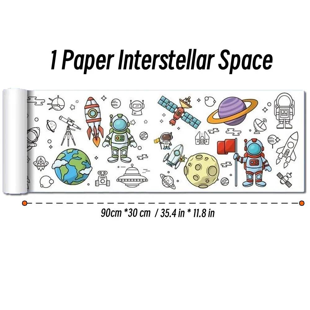 90cm Animal Children's Drawing Roll DIY Coloring Paper Roll Color Filling Graffiti Paper-cut for Kids Painting Educational Toys - AIAZ
