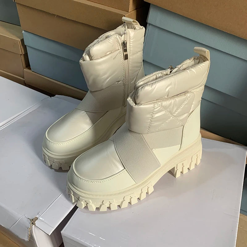 2024 Winter Snow Boots Women Plus Velvet Thickened Cold-resistant Warm Cotton Shoes Waterproof Non-slip Thick Sole
