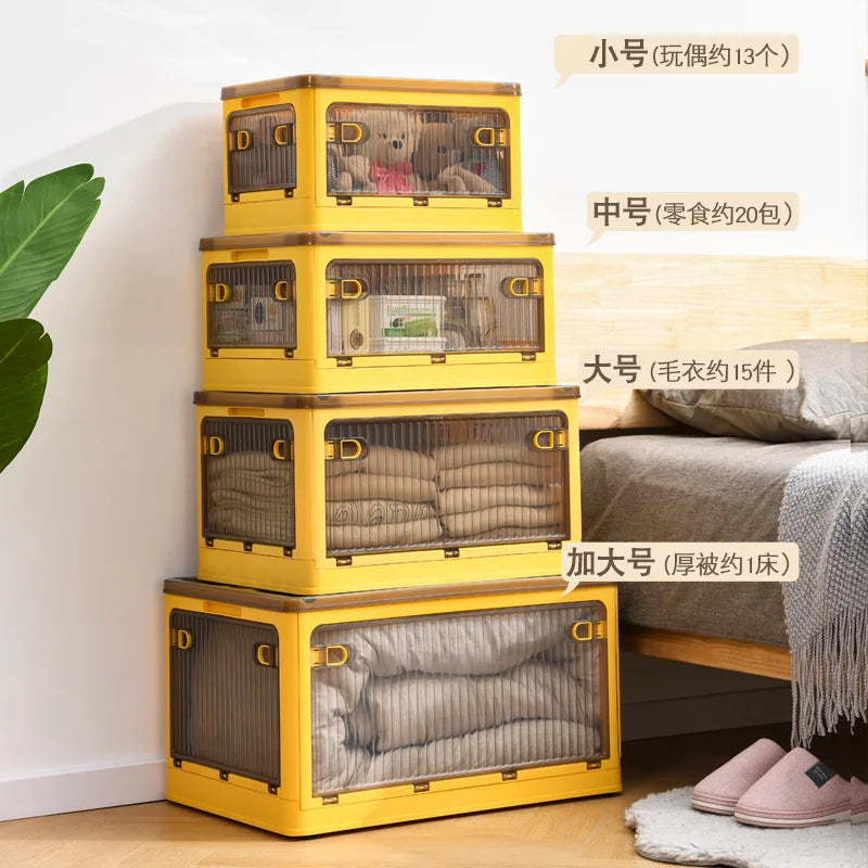 Household Plastic Transparent Sorting Wardrobe Clothes Toys Book Storage Box Folding Storage Box Shoes Storage Box Plastic Boxes
