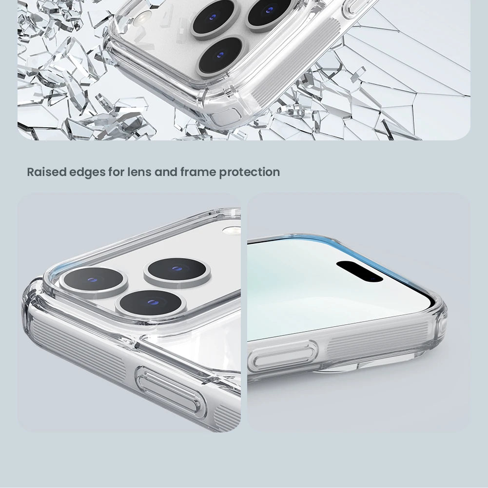 Nillkin For iPhone 17 Pro Max 17 Air 16 Pro Max 17Pro 16Pro Nature Pro Magnetic Transparent TPU Frame Cover Phone Case