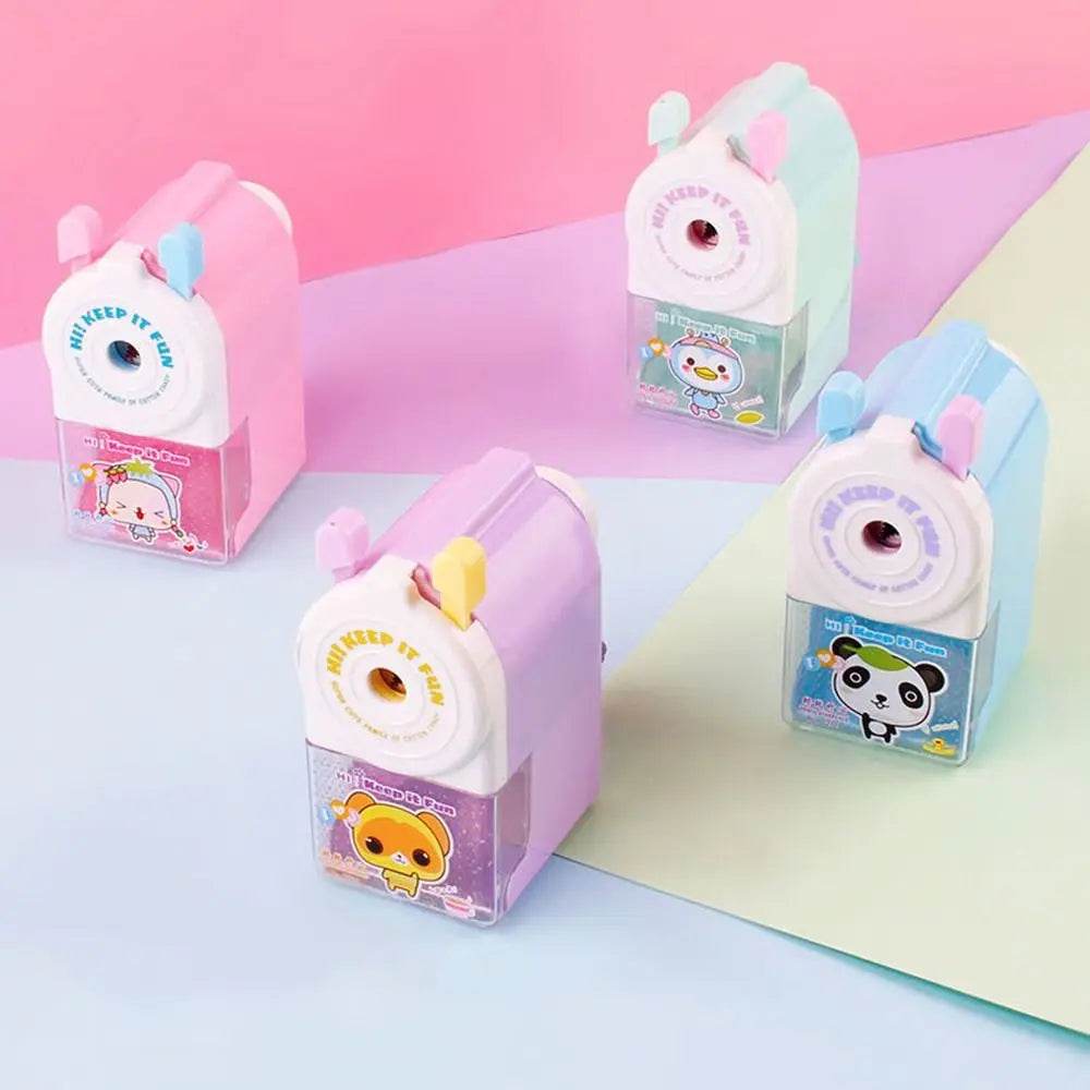 School Supplies Cartoon Animal Gift Pencil Sharpener Anti Sticking Lead Automatically Enters Lead Hand-cranked Mechanical Tool - AIAZ