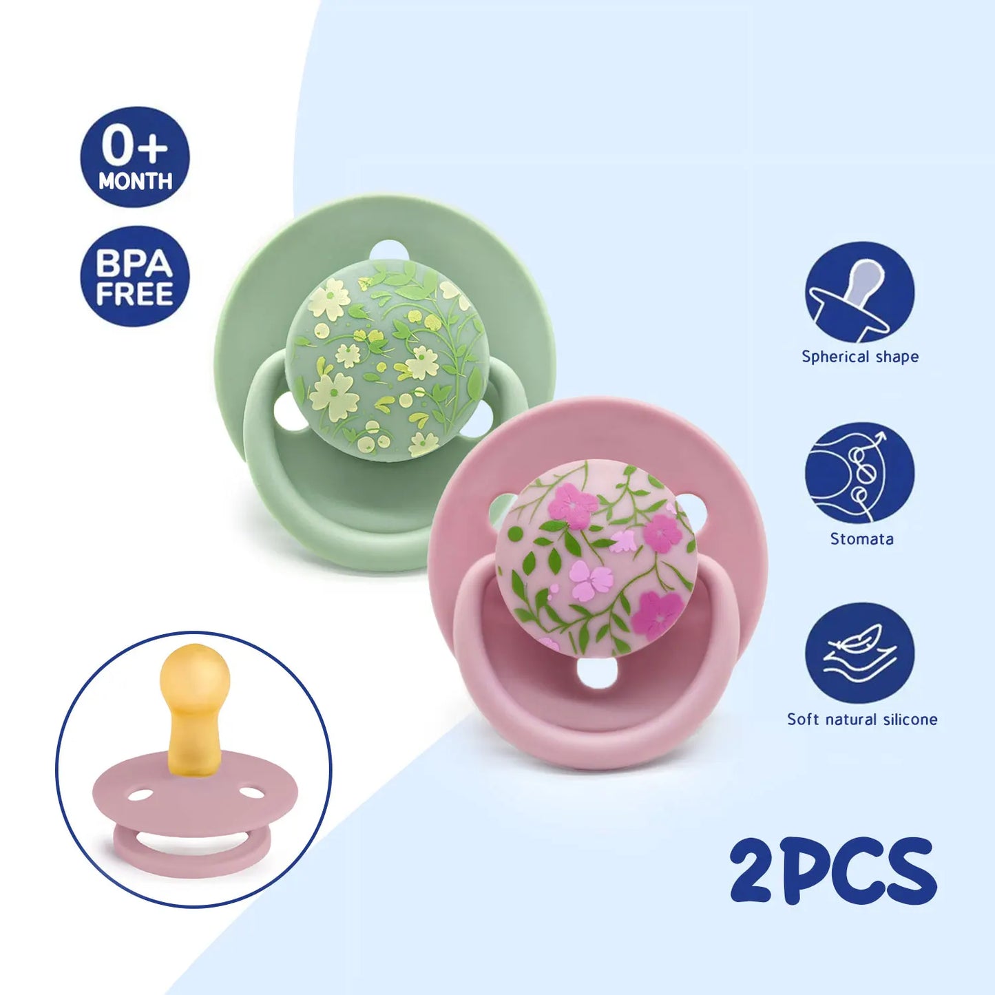 0-36 months macaron color baby silicone pacifier + pacifier chain, food grade material children's chewing fun