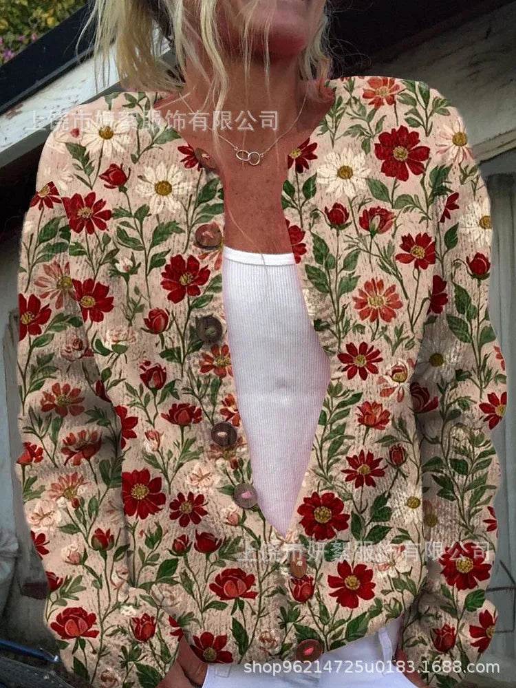 Women Cardigan Knitted Sweater Color Block Long Sleeve Plush Lining Jumper Cardigans Casual Streetwear Fashion Coat - AIAZ