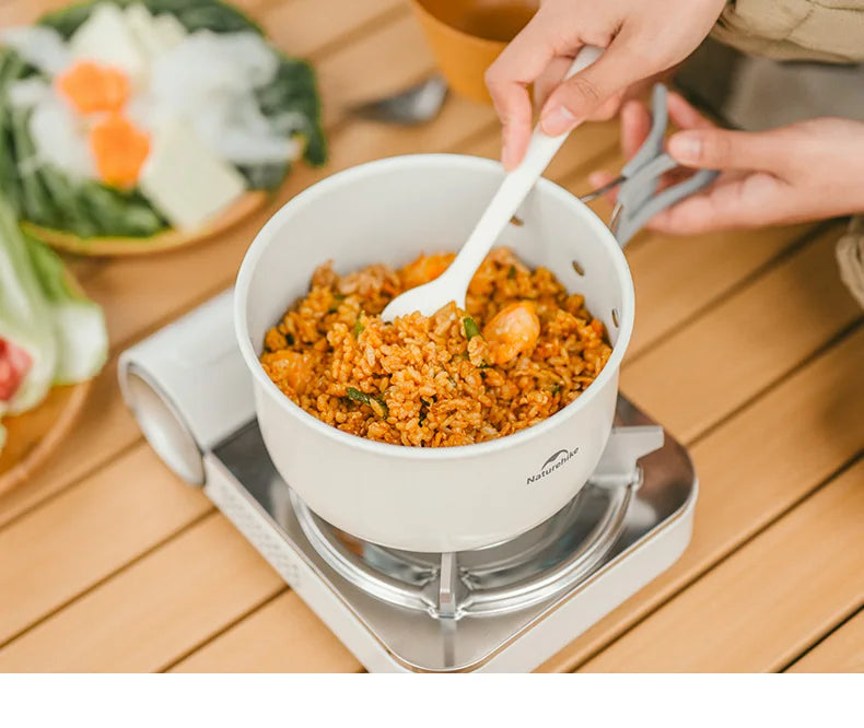 Naturehike Camping Cookware Ceramic Non-Stick Set Lightweight Portable Tableware Kettle Frying Pan Pot Cookset Kitchen Utensils