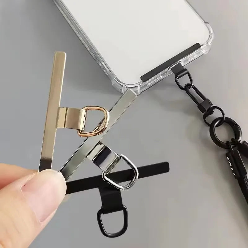 1/4pcs Universal Metal Phone Lanyard Gasket Patch Durable Ultra Thin Mobile Phone Sling Rope Card Clip Strap Hang Cord Tab
