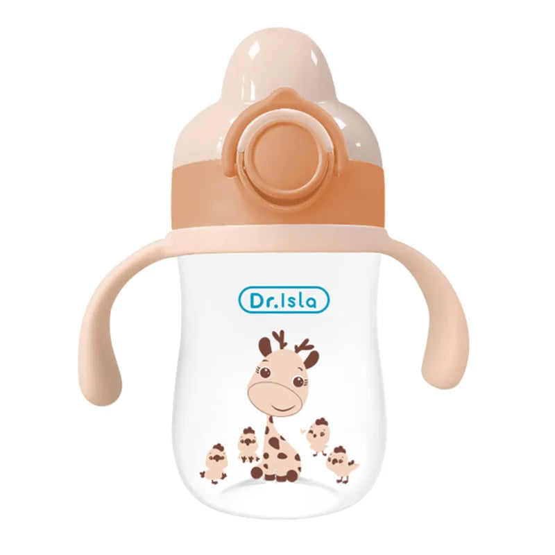 MAMIJOY Baby Bottle 300ML Baby Feeding Cup With Straw Children Learn Feeding Drinking Bottle Kids Training Cups BPA Free