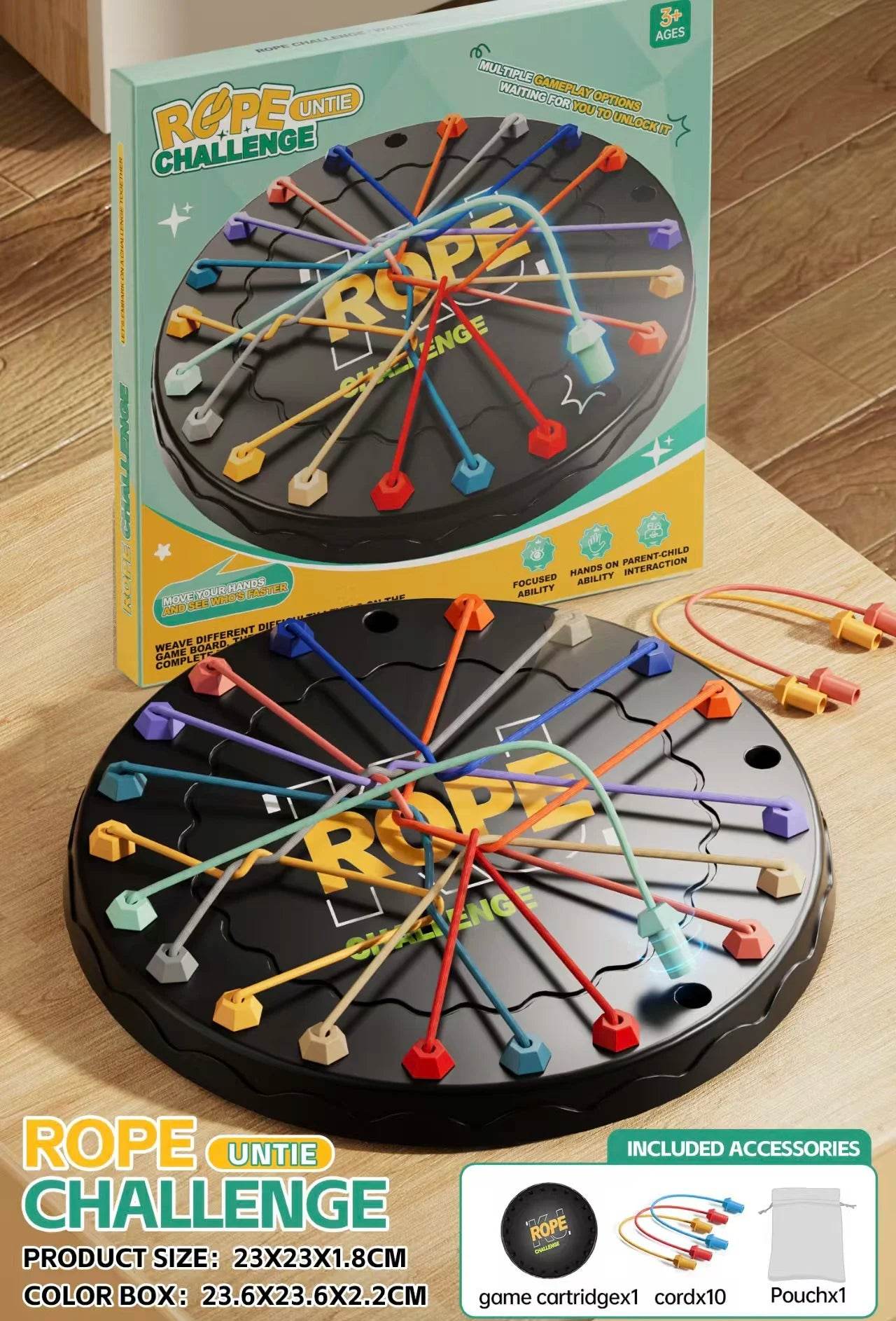 Kid Rope Knots Puzzle Social Board Game Color Line Sorting The Great Rope Untying Challenge Logic Thinking Strategy Table Game - AIAZ