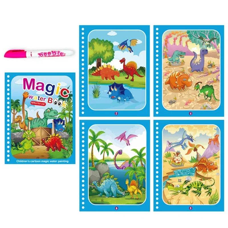 Children Early Education Toys Magical Book with Pen Water Drawing Toys Gift Reusable Coloring Book Magic Drawing Book - AIAZ