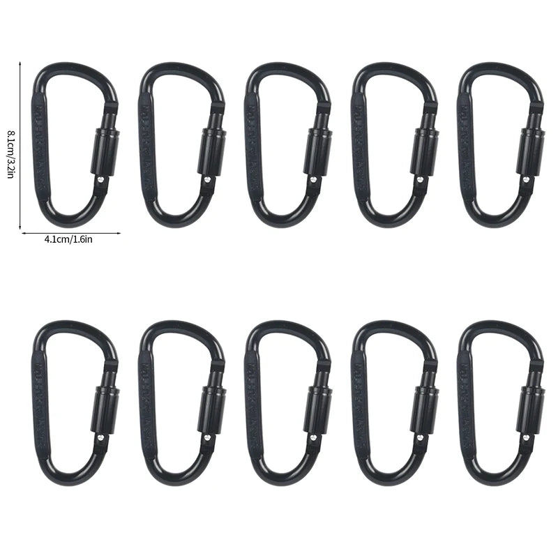 5pcs/set Tactical Carabiners Clips EDC Survival Climbing Carabiners Clip Quickdraw Clip Caribiner Hooks Karabiners Accessories