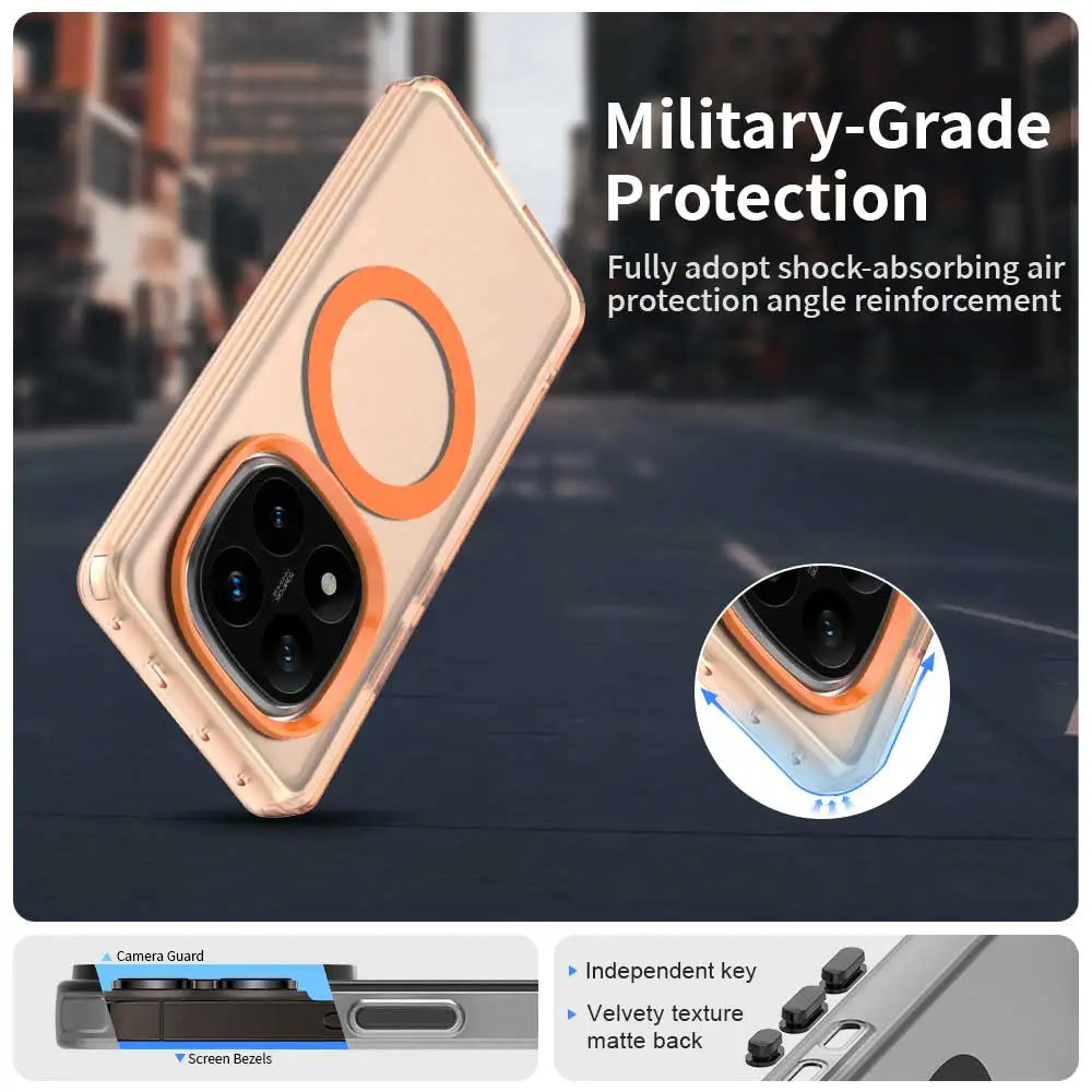 For Xiaomi Redmi Note 14 Pro+ 5G Case Luxury Magnetic Wireless Charge For Magsafe Case for Redmy Note 14 Pro Plus Back Cover