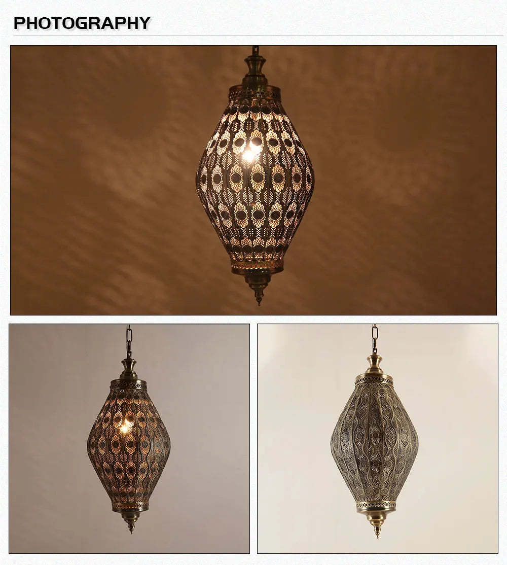 Southeast Asian Style Hanging Pendant Light Fixture Morocco Lamp Dining Room Turkish Asia Cloth Shop Restaurant Decor Chandelier