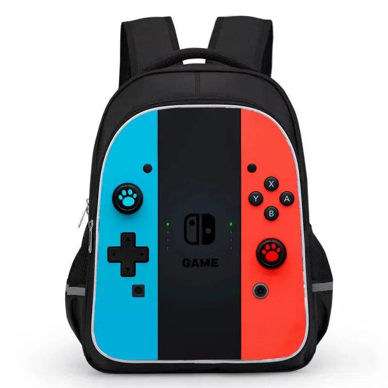 Back To School Game Console Pattern DIY School Bag for Primary and Secondary Students Lunch Bag Pen Bag Shoulder Bag Three Sets - AIAZ