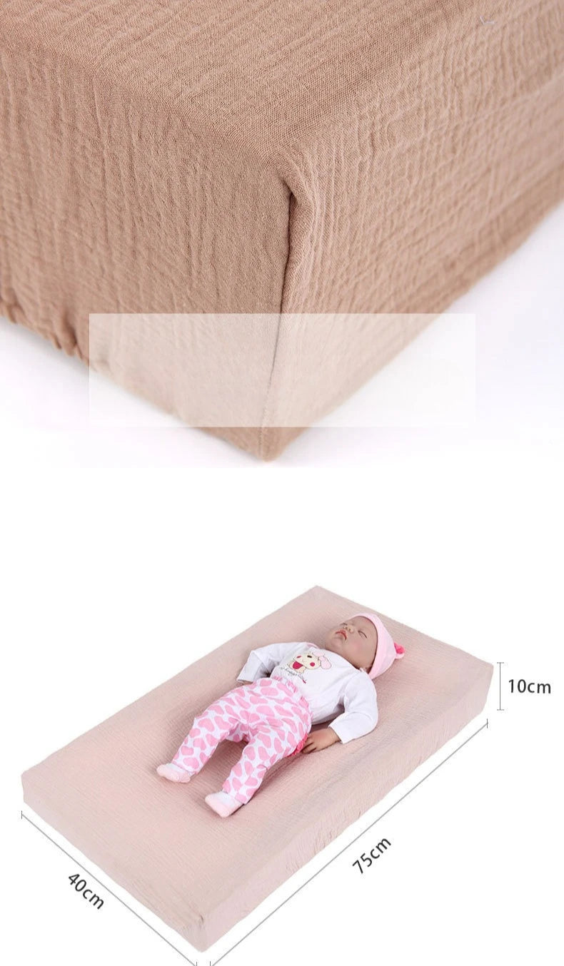 100% Cotton Crinkle Muslin Fitted Crib Sheet for infant baby Soft Breathable Solid Color Baby Bassinet Mattress Cover Bedding