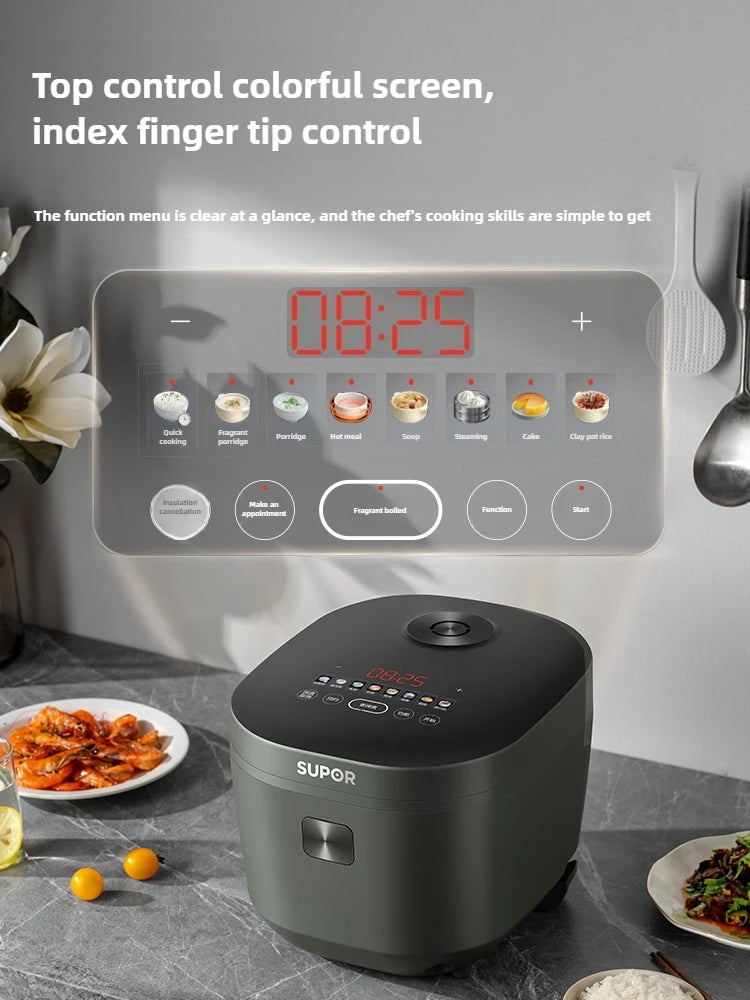 New Rice Cooker Intelligent Multifunctional 4L Household Thick Kettle Rice Cooker Large Capacity Cooking Pot