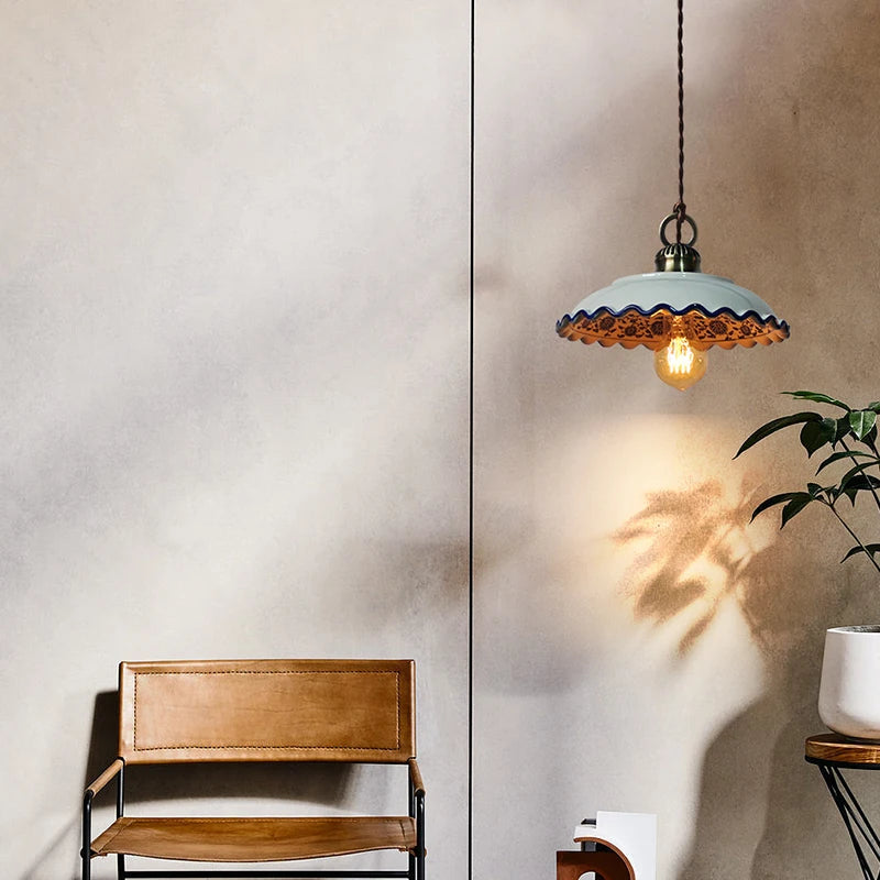 IWHD Modern Simple Ceramic LED Pendant Lamp Home Indoor Decor Lighting Bedroom Restaurant Dinning Living Room Lights Hanglamp