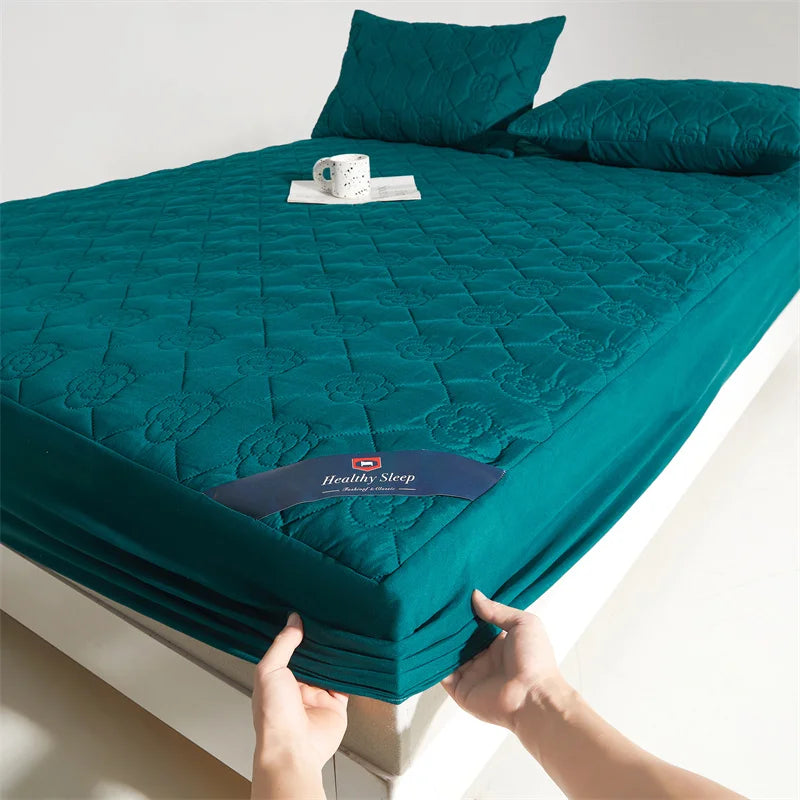 1pc Waterproof Mattress Protector (no Pillowcases), Soft and Breathable Fitted Sheet with Deep Pocket for Single or Double Bed
