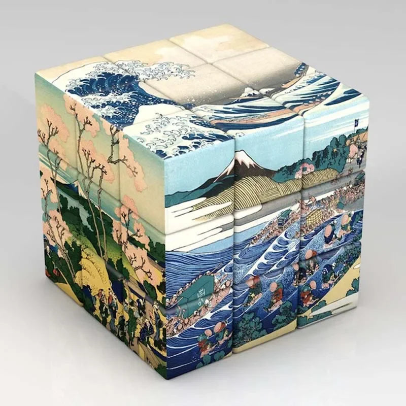3x3x3 Magic Printing Magic Cube Van Gogh Multi-Element Customized Pattern Magic Cube Children's Gifts Educational Toys