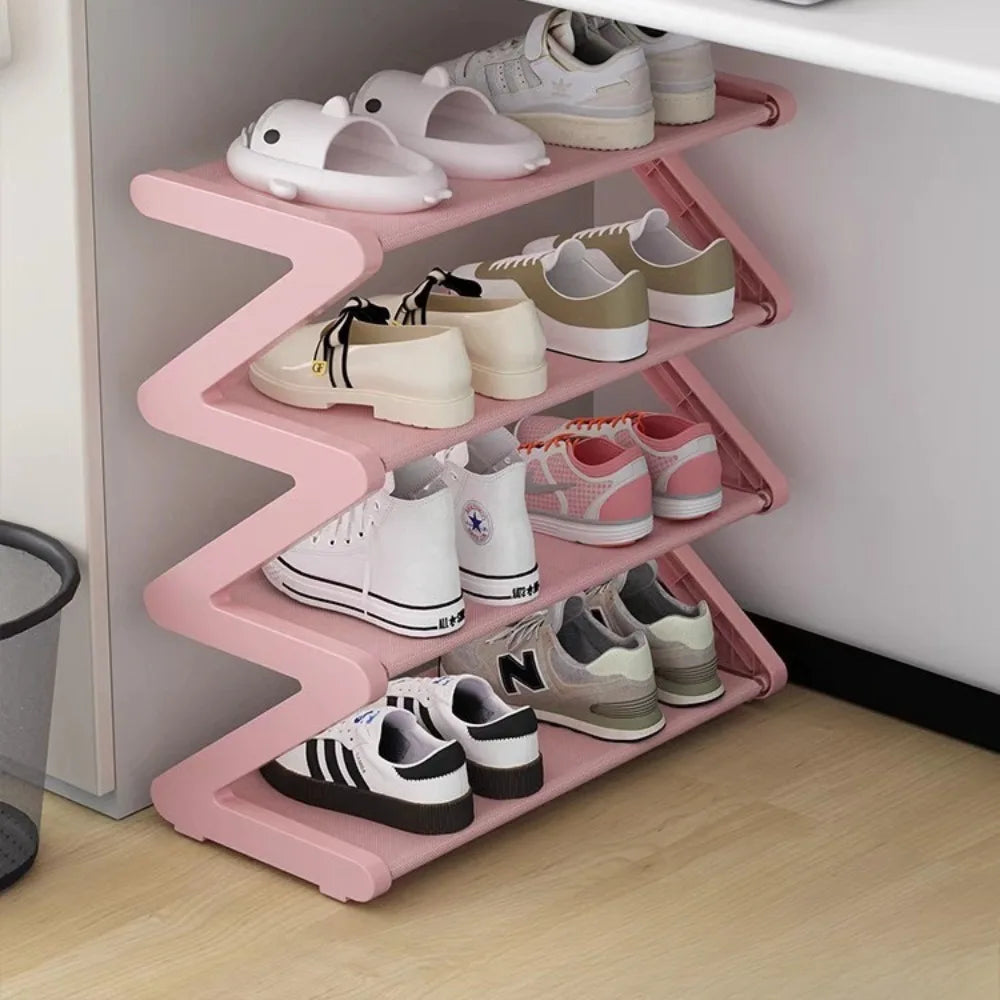 Creative Z-shaped Shoe Rack, Simple Household Shoe Storage, Multi-layer Assembly Shoe Rack for Dormitories Shoe Storage