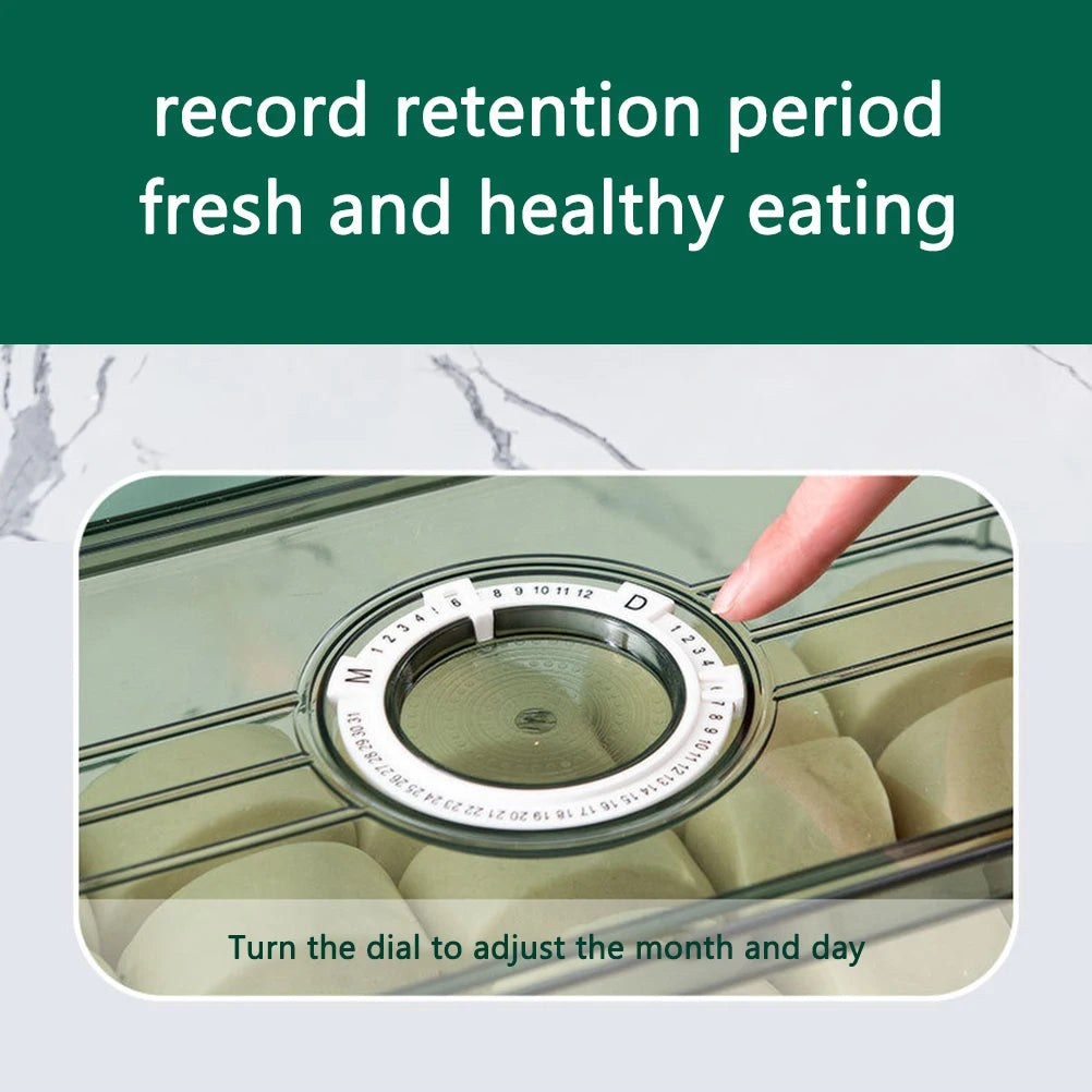 Kitchen Storage Containers with Time Recorder Lid Fridge Organizers Keep Fresh Food and Fruit Refrigerator Freezer Storage Boxes