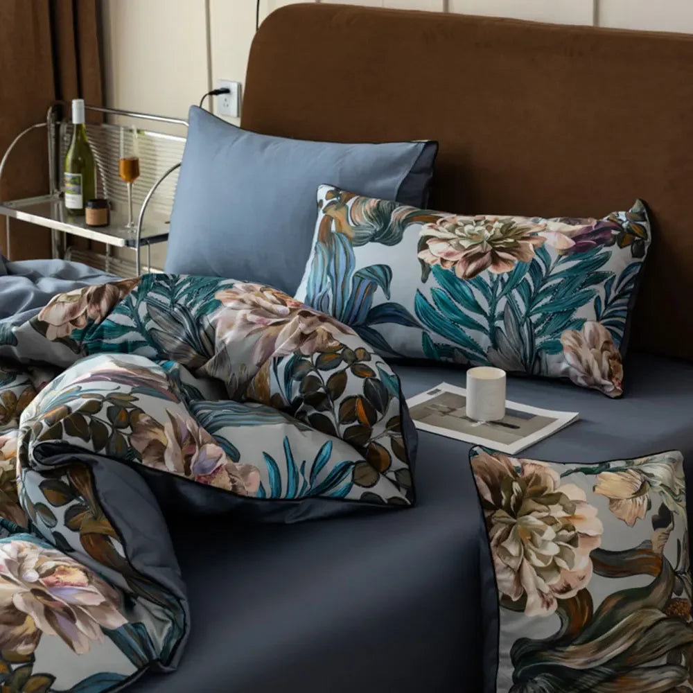 Svetanya Print Egyptian Cotton Bedding Set Queen King Ru Full Double Size Bedlinens Sheet Duvet Cover Set