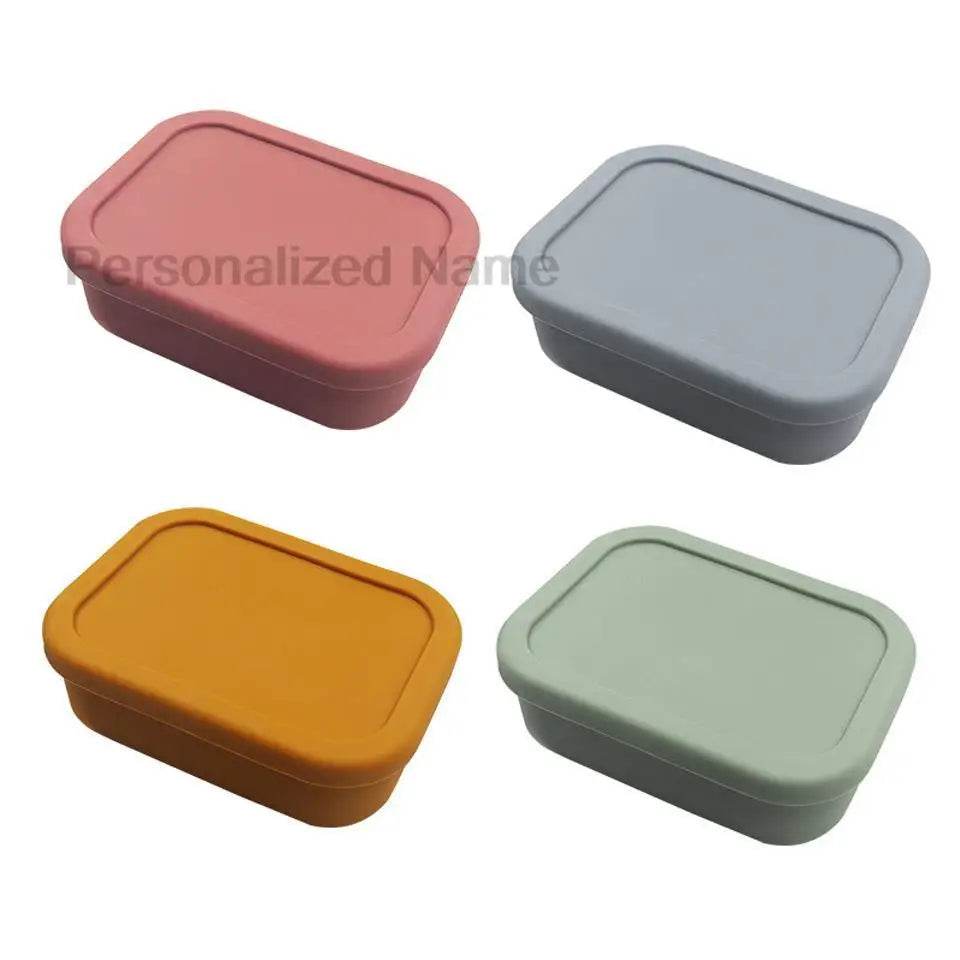Personalized Name Lunch Box 3 Compartment Silicone Bento Box Portable Leak Proof Microwave Oven Lunch Box Picnic Food Container - AIAZ