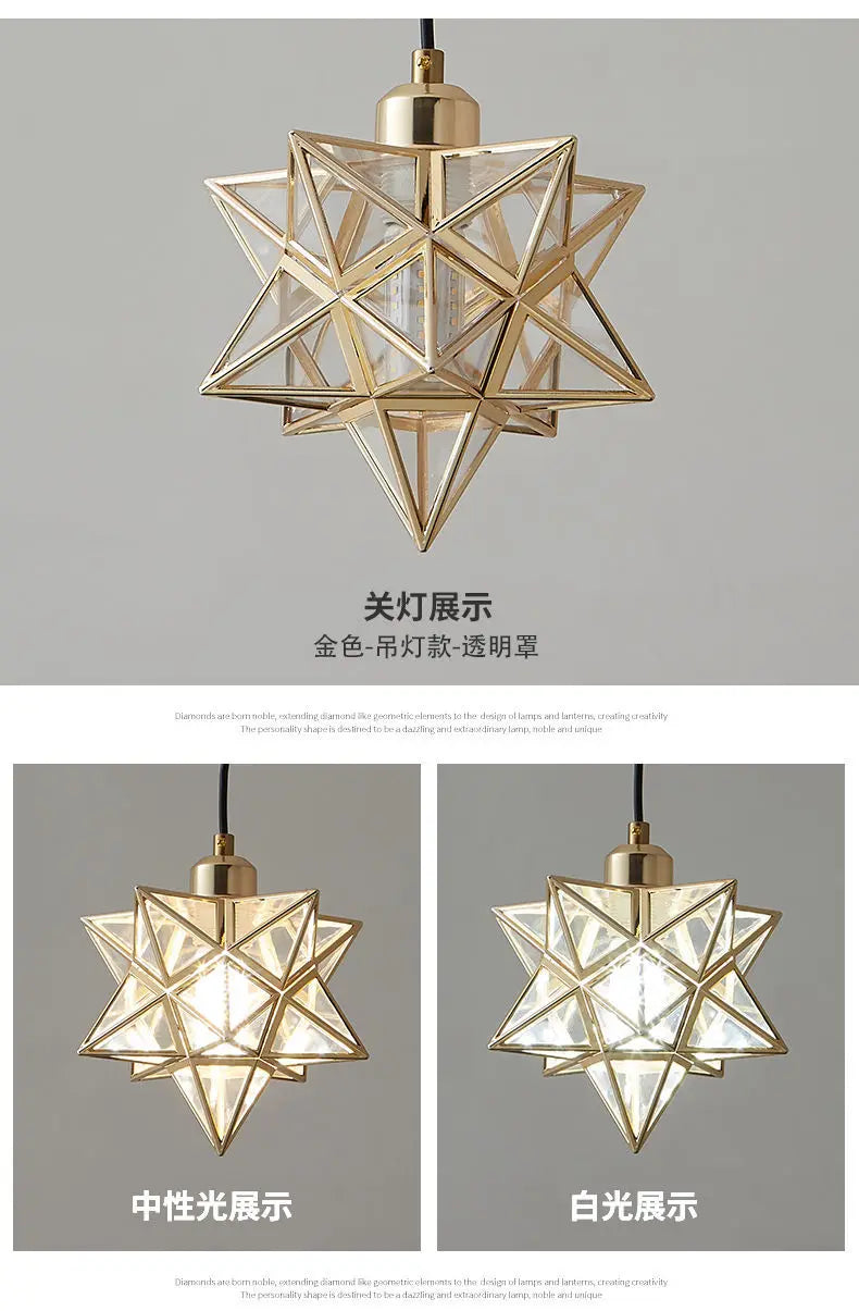 Lamps for Living Room Decor Five-pointed Star Ceiling Modern Balcony Corridor Porch Fashion Network Red Star Ceiling Light