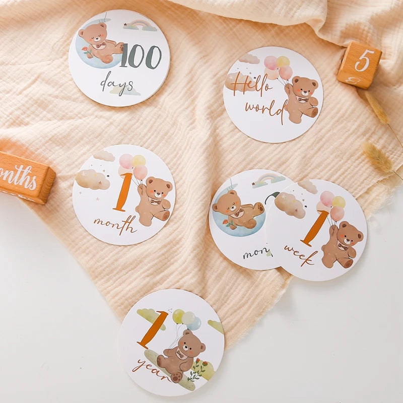 Newborn Milestone Cards Paper Number Monthly Memorial Milestone Photo Cards Commemorative Baby Birth Baby Photography Props