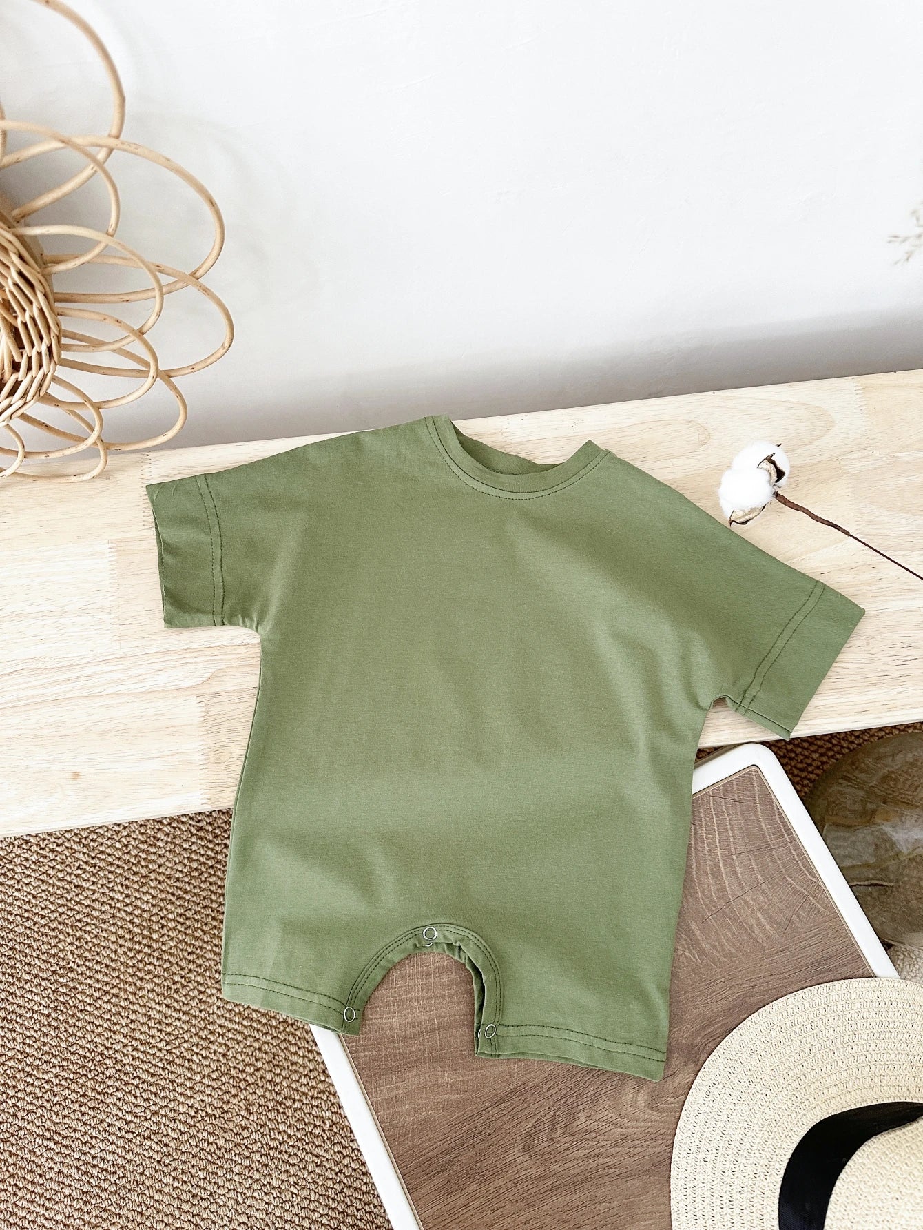 Baby Boy Basic Romper Summer Newborn Infant Baby Clothes Wear Infant Short Sleeve Jumpsuit Ribbed Clothes Outfits Playsuit