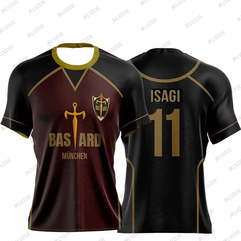 Summer New Jersey Blue Lock Anime Bastard München 99 Gagamaru and Characters Men's Women's Tshirt Casual Sports Kids/Adult Tops