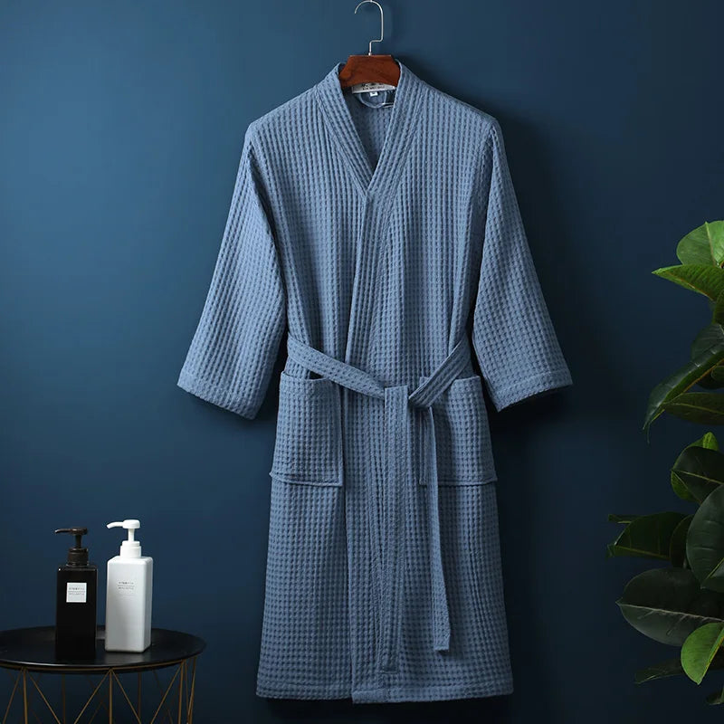 Men Women 100% Cotton Terry Bathrobe Suck Water Towel Sleepwear Spa Hotel Long Bath Robe Kimono Plus Size Dressing Gown Lovers