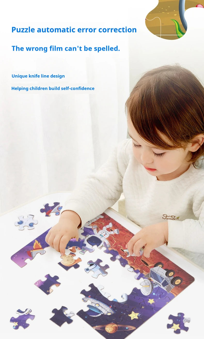 54PCS Kids Puzzle Cute Animal unicorn Cartoon Low Difficulty Drawing Small Challenge Educational Toys Gifts Toddler Baby Toys