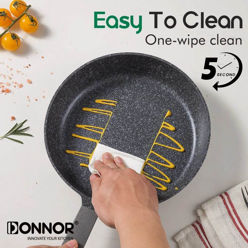 DONNOR Kitchen Cooking Set 12 Pcs Pots and Pans Set Non-toxic Healthy Pots and Pans Set Non Stick Saucepans Steamer Set - AIAZ