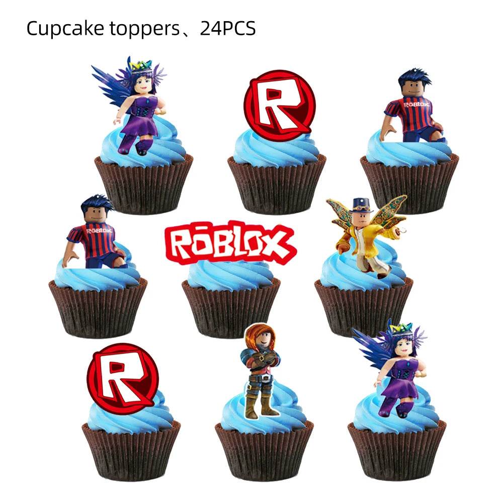 Hot Roblox Birthday Party Decor Game Balloons Disposable Tableware Backdrop For Kids Boy Party Supplies Baby Shower Toy Gifts - AIAZ