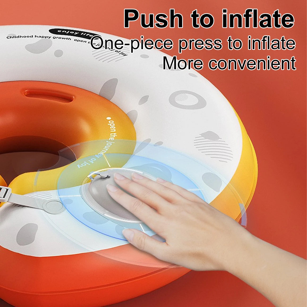 1PC Thick inflatable pump neck ring, colorful and interesting neck ring, suitable for water safety