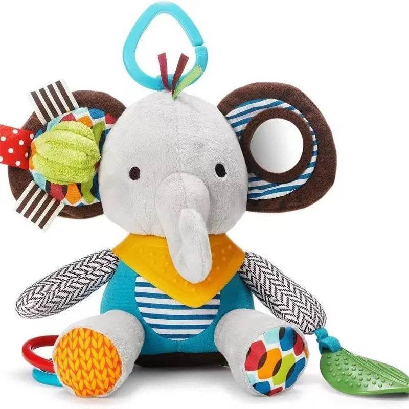 Montessori Baby Toys Kawaii Soft Plush Dolls Animal Strollers Pendant Toys for Newborn Boys Girls Toddler Birthday Gift - AIAZ