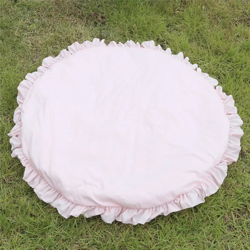 100cm Newborn Baby Padded Play Mats Soft Cotton Crawling Mat Girls Game Rugs Round Floor Carpet For Kids Interior Room Decorate