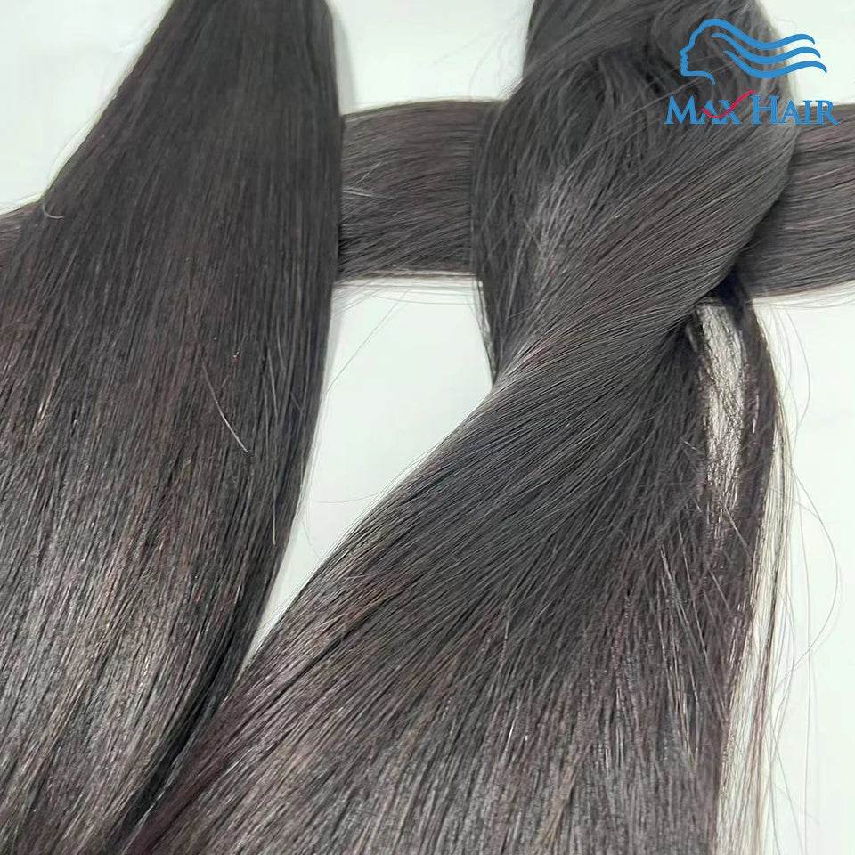 Double Drawn Human Hair Bulk For Braiding Straight Vietnam Indian Hair Vendor Virgin Bundles No weft Natural Hair 100% Extension - AIAZ