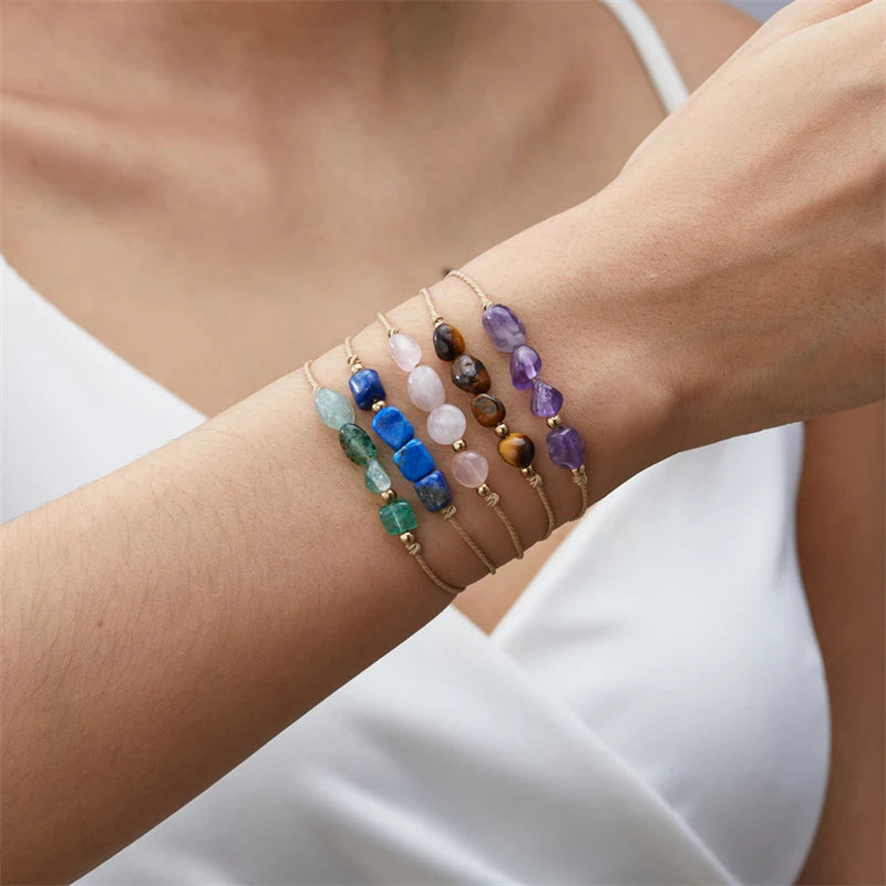 12 Zodiac Signs Woven Card Paper Bracelet for Women Men Minimalist Natural Stone Handmade Braided Bracelet Friendship Jewelry