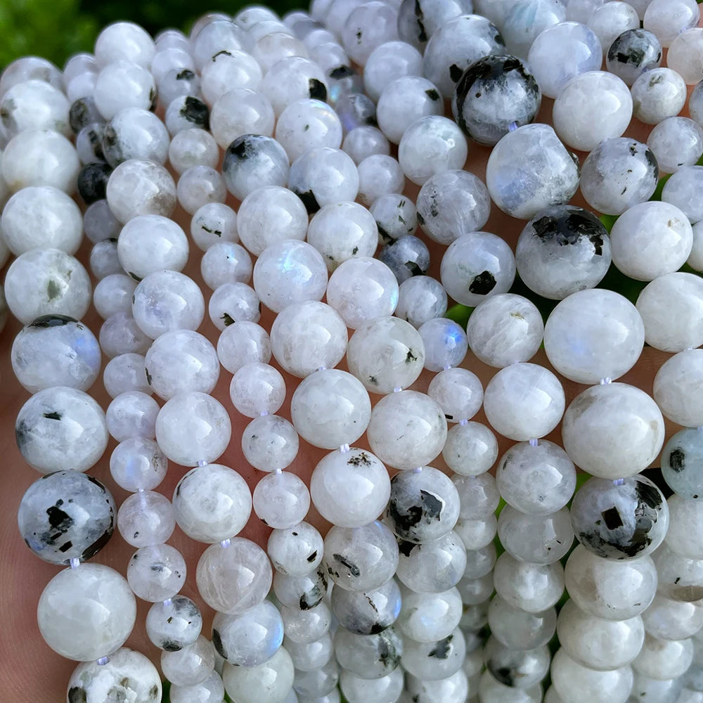 Natural Indian Moonstone 6-10mm Hot Sell Loose Gemstone Beads for Jewelry Making Wholesale Crystal Beads DIY Accessories