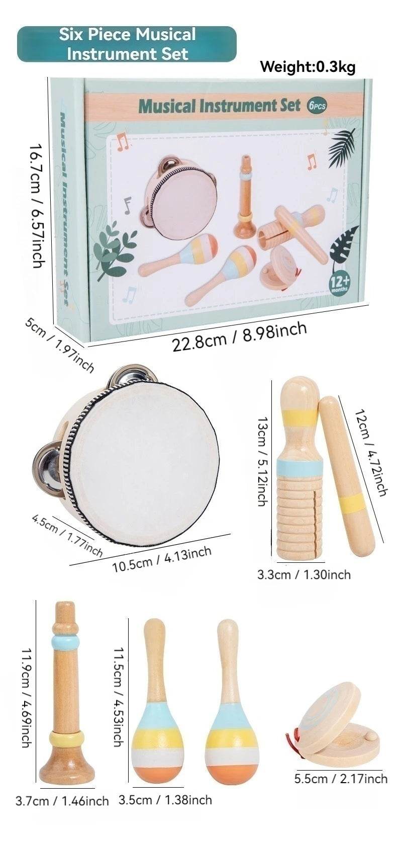 Interactive Musical Toy Wooden Toys Child Percussion Instruments Early Educational Toys Birthday Gifts for Toddlers Girl Boy - AIAZ