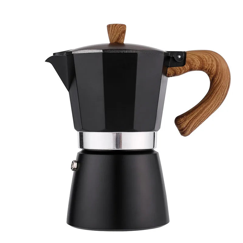 150ml/300ml Vintage Wooden Handle Espresso Maker Moka Pot Classic Italian KitchenTools Cafe Accessories