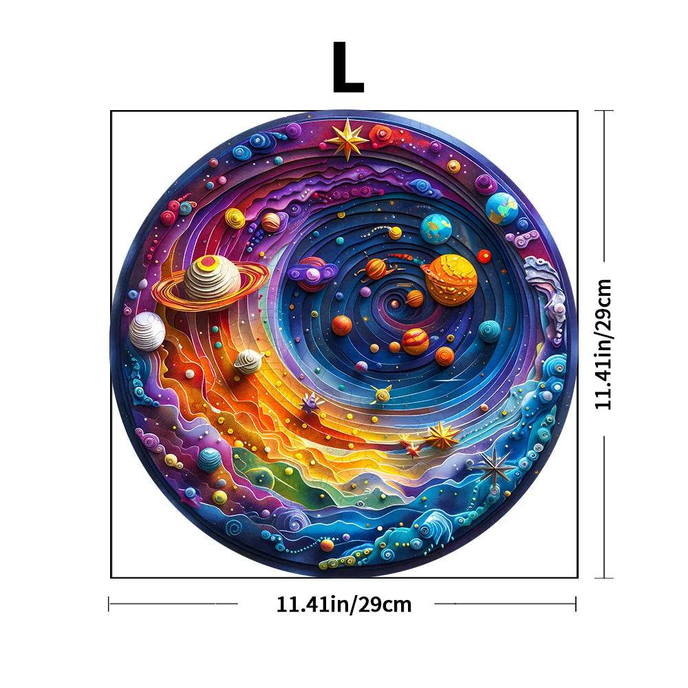 A Space Themed Wooden Puzzle Suitable For Adults - Challenging Irregular Shaped Intellectual Puzzle, Environmentally Friendly - AIAZ