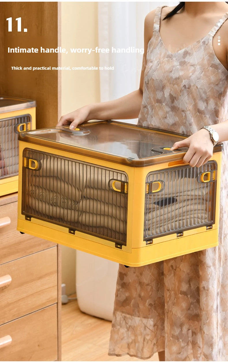 Household Plastic Transparent Sorting Wardrobe Clothes Toys Book Storage Box Folding Storage Box Shoes Storage Box Plastic Boxes