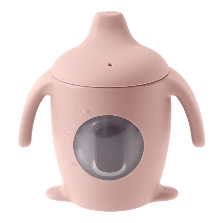 Color Kids 1PCS Silicone Penguin Sippy Cup Transparent Baby Water Bottle BPA Free Leakproof Portable Infant Cup Baby Gifts